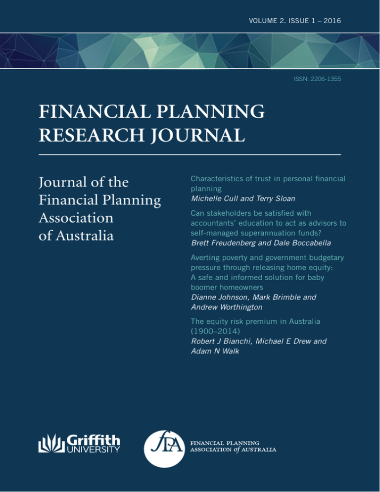 Financial Planning Research Journal Volume 2. Issue 1 2016