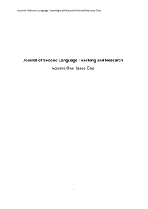 Journal of Second Language Teaching and Research