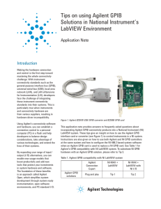 Tips on using Agilent GPIB Solutions in National Instrument`s