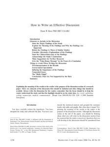 How to Write an Effective Discussion
