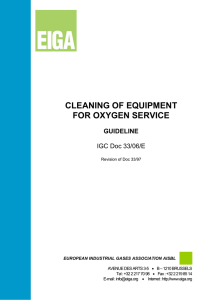cleaning of equipment for oxygen service