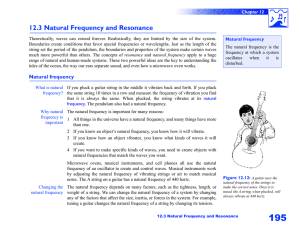12.3 Natural Frequency and Resonance