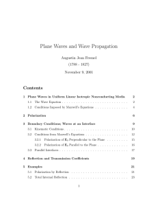 Plane Waves and Wave Propagation