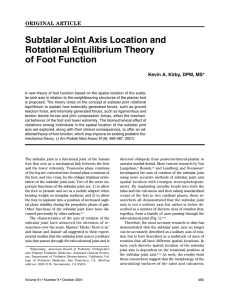 Subtalar Joint Axis Location and Rotational
