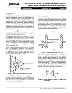 AN6668: Applications of the CA3080 and CA3080A High