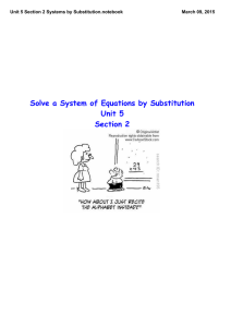 Unit 5 Section 2 Systems by Substitution.notebook