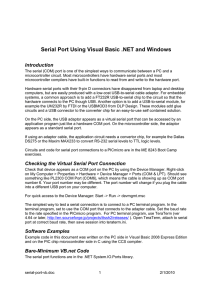 Serial Port Using Visual Basic .NET and Windows