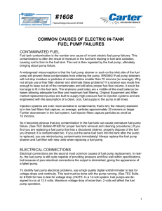 common causes of electric in-tank fuel pump