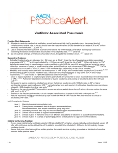 Ventilator-Associated Pneumonia, AACN Practice Alert