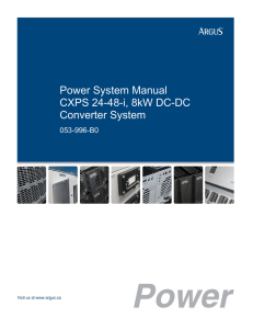 Power System Manual CXPS 24-48-i, 8kW DC