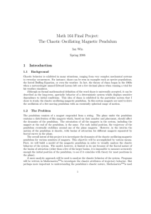 Math 164 Final Project: The Chaotic Oscillating Magnetic Pendulum