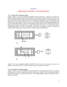 Lecture 16 DIRECTIONAL CONTROL VALVE [CONTINUED]