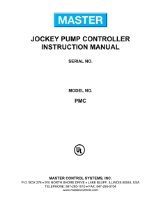 JOCKEY PUMP CONTROLLER INSTRUCTION MANUAL