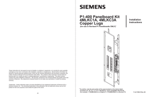P1-400 Panelboard Kit 4MLKC1A, 4MLKC3A Copper Lugs