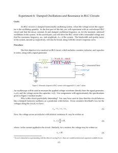 Experiment 4: Damped Oscillations and Resonance in RLC Circuits