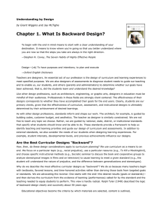 Chapter 1. What Is Backward Design?