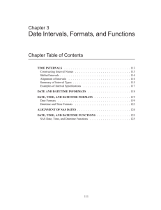 Date Intervals, Formats, and Functions