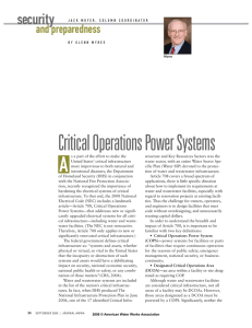 Critical Operations Power Systems