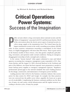 Critical Operations Power Systems