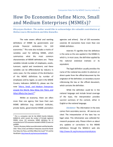 How Do Economies Define Micro, Small and Medium Enterprises
