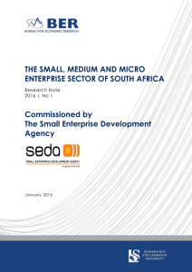 THE SMALL, MEDIUM AND MICRO ENTERPRISE SECTOR