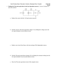 1. Finding the Thevenin-equivalent circuit (no dependent sources