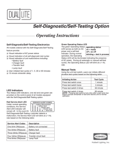Operating Instructions Self-Diagnostic/Self-Testing Option - Dual-Lite