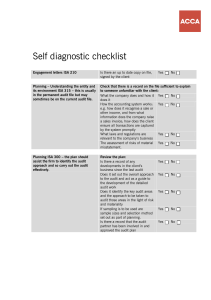 Self diagnostic checklist