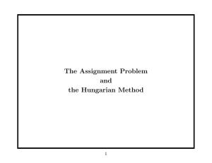 The Assignment Problem and the Hungarian Method