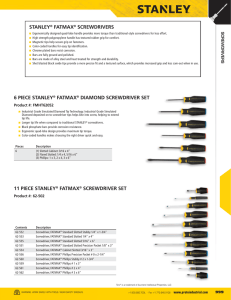 Stanley Screwdrivers, Nut Drivers and Hex Keys (pp. 999