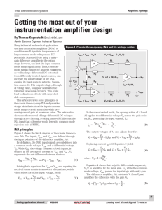 Getting the most out of your instrumentation amplifier design