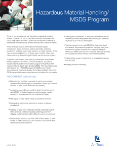 Hazardous Material Handling/ MSDS Program