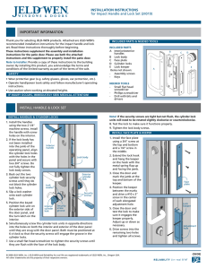INSTALLATION INSTRUCTIONS for Impact Handle and Lock Set