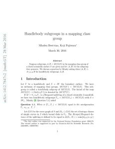 arXiv:1412.7847v2 [math.GT] 28 Mar 2016 Handlebody