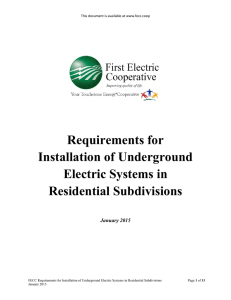 Requirements for Installation of Underground Electric Systems in