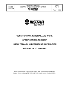 Design Standards for New 15/25kV Primary Underground