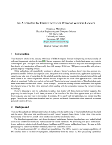 An Alternative to Thick Clients for Personal Wireless Devices