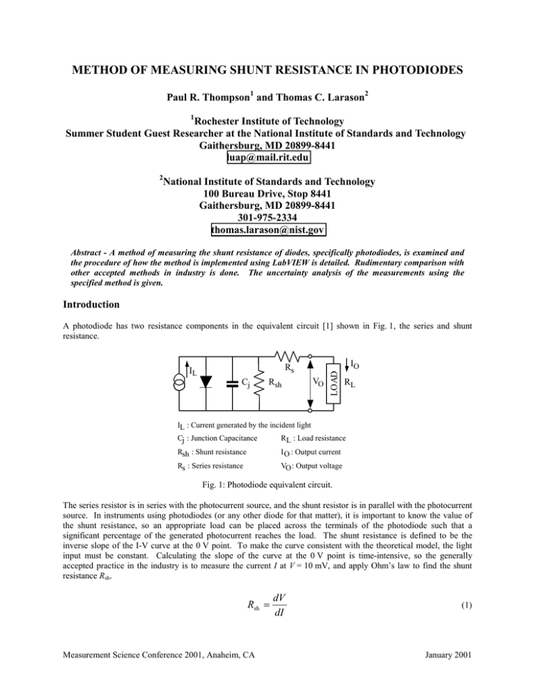 method-of-measuring-shunt-resistance-in-photodiodes