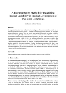 A Documentation Method for Describing Product Variability in