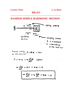 PH-213 DAMPED SIMPLE HARMONIC MOTION