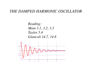 the damped harmonic oscillator - Department of Physics | Oregon