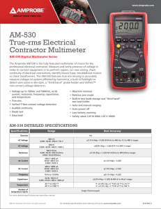 AM-530 True-rms Electrical Contractor Multimeter