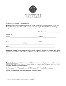 Application for Social Workers