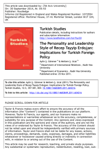 Turkish Studies The Personality and Leadership Style of Recep