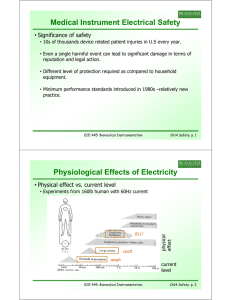Medical Instrument Electrical Safety Physiological Effects of Electricity