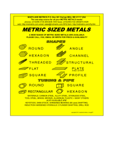 metric sized metals