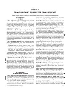 branch circuit and feeder requirements