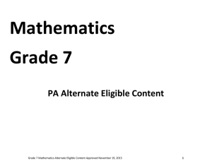 Grade 7 Math Alternate Eligible Content