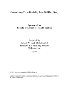 Group Long-Term Disability Benefits Offset Study
