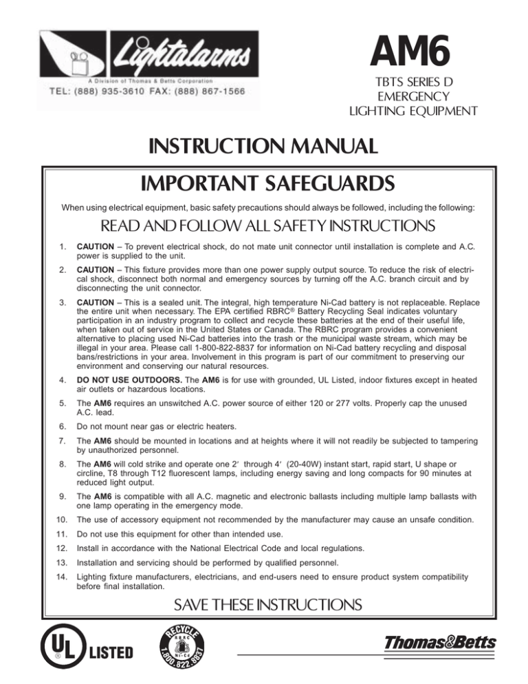 IMPORTANT SAFEGUARDS INSTRUCTION MANUAL